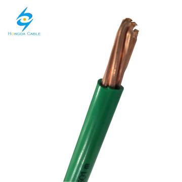 Cable de cobre trenzado de PVC verde 2/0 AWG